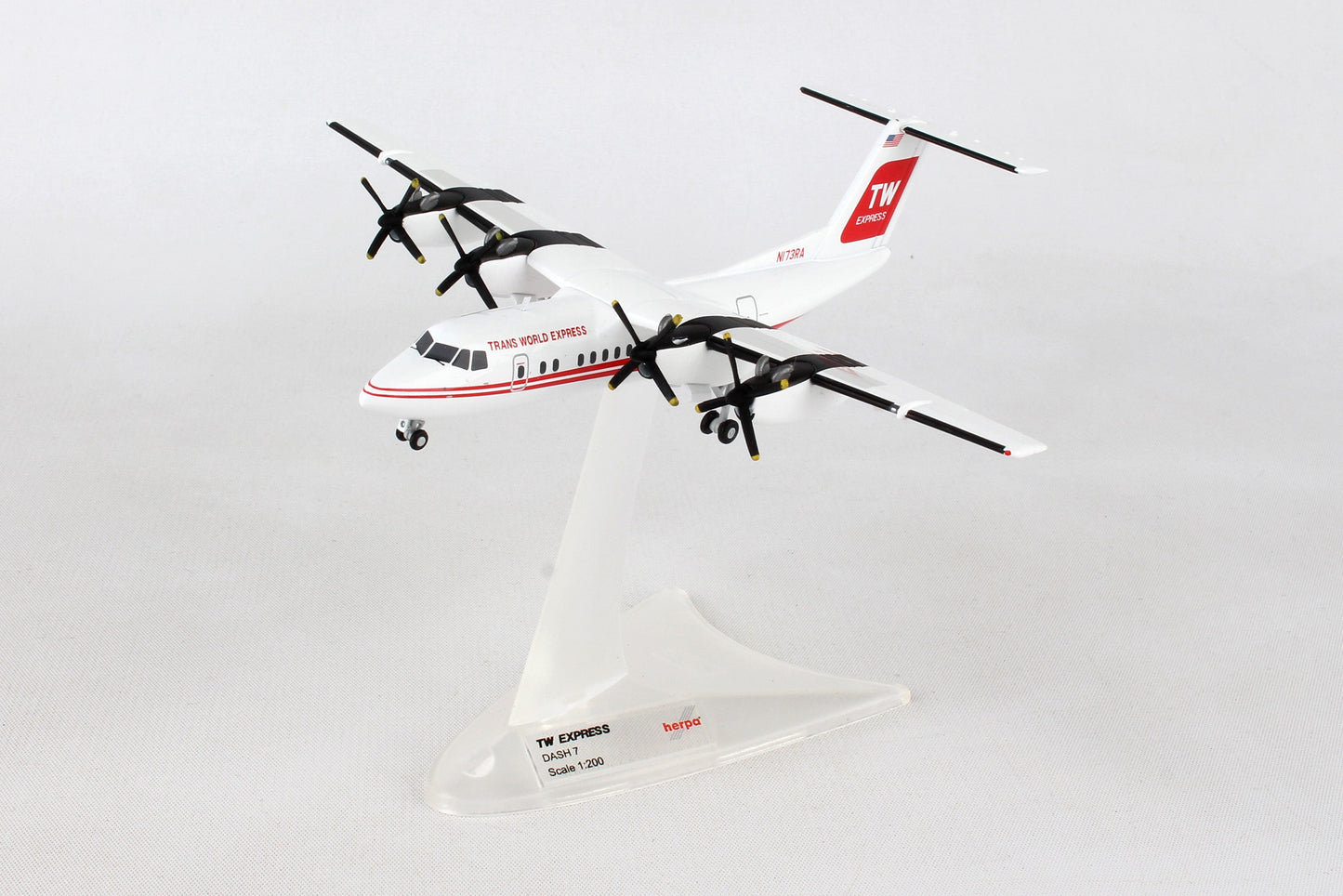 Herpa Wings HE559041 Trans World Express Dhc7 1/200
