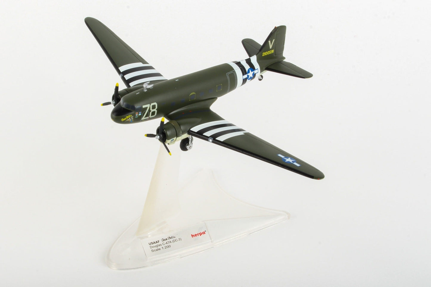 Herpa Wings HE559744 Usaaf Dc-3 1/200 Tico Belle D-Day