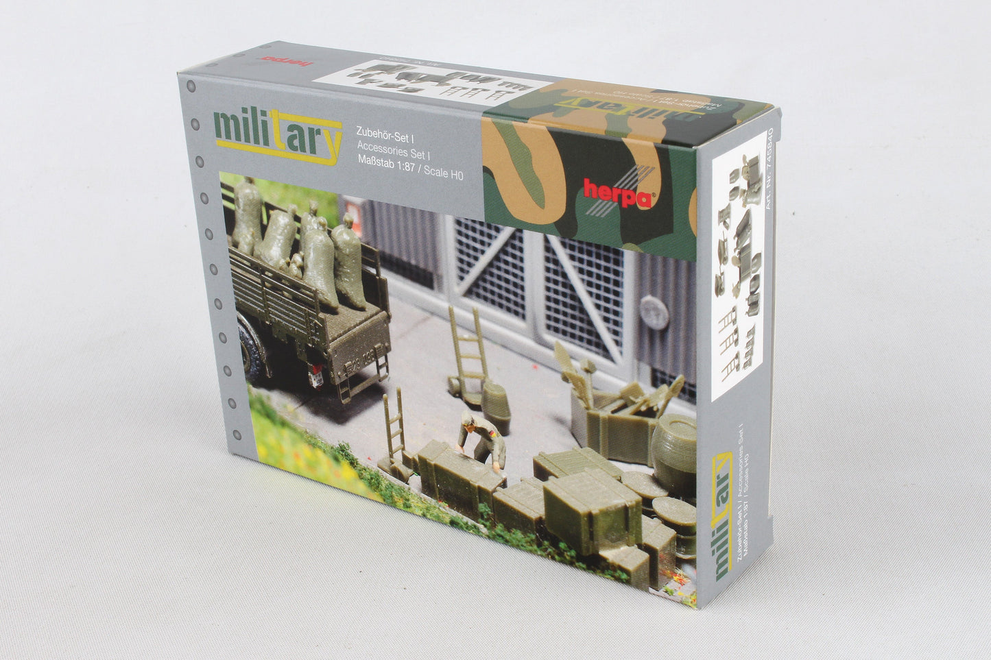 Herpa Wings HE745840 Military Wheelbarrows, Sack Barrows, Barrels