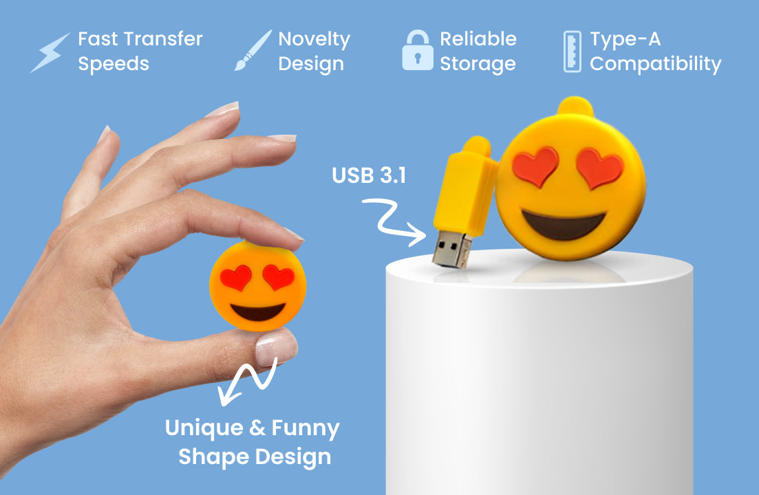 Heart Eyes Emoji USB 3.1 Flash Drive
