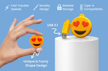 Heart Eyes Emoji USB 3.1 Flash Drive