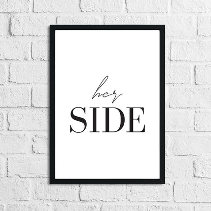 His & Hers Side 2 Couple Black Set Of 2 Bedroom Prints by WinsterCreations™ Official Store