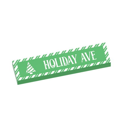 Holiday Ave Street Sign - Custom Printed 1x4 Tile - Made with LEGO® Parts