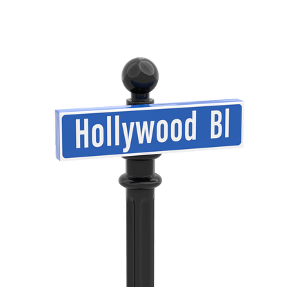 Hollywood Blvd - Famous Street Signs - Custom Printed 1x4 Tile - Made Using LEGO® Parts