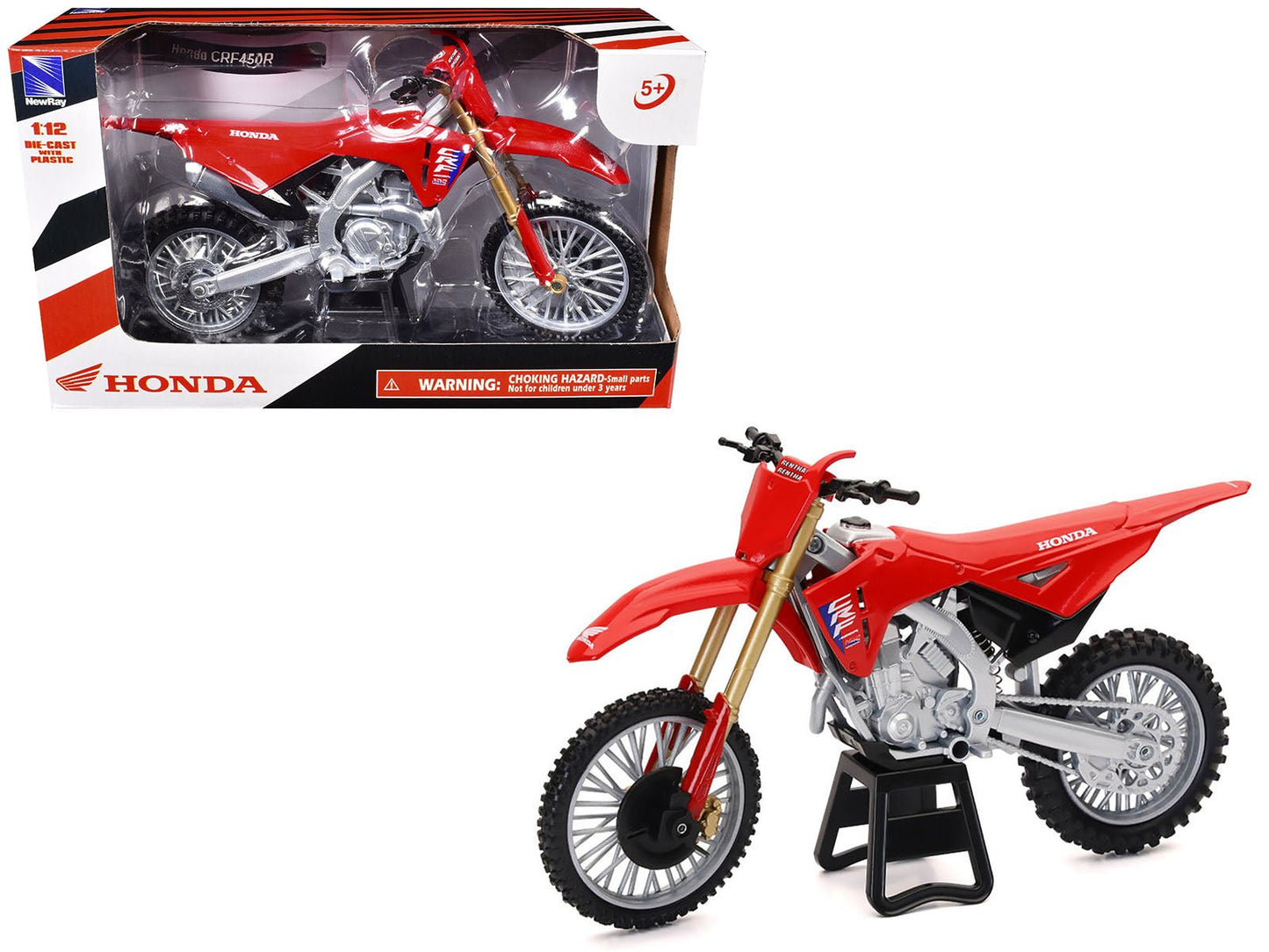Honda CRF450R Motorcycle Red with Black Accents 1/12 Diecast Model by New Ray  free shipping USA