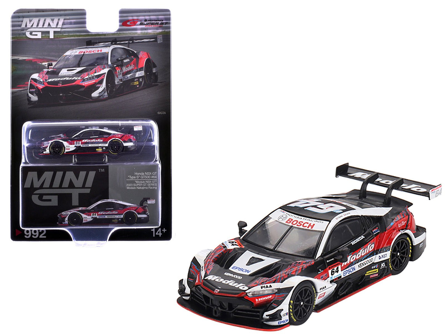 Honda NSX-GT "Type S" GT500 #64 Takuya Izawa - Kakunoshin Ohta "Modulo Nakajima Racing" "Super GT Series" (2023) Limited Edition 1/64 Diecast Model Car by Mini GT  free shipping USA