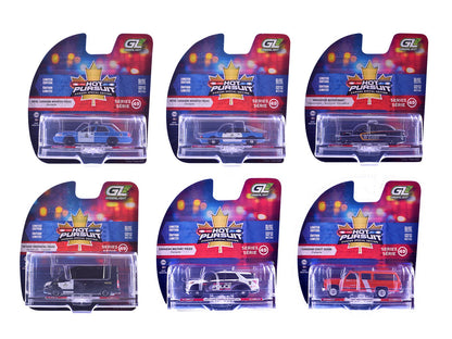 "Hot Pursuit - Canada Special Edition" Set of 6 Police Cars 1/64 Diecast Model Cars by Greenlight  free shipping USA
