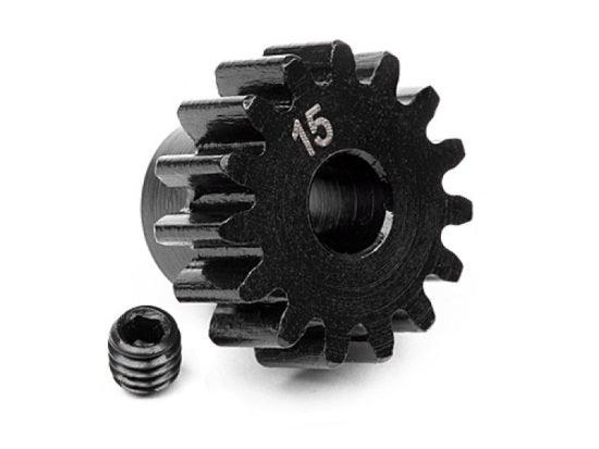 HPI 100914 Pinion Gear 15 Tooth 1M/5mm Shaft Super Savage Vorza Apache