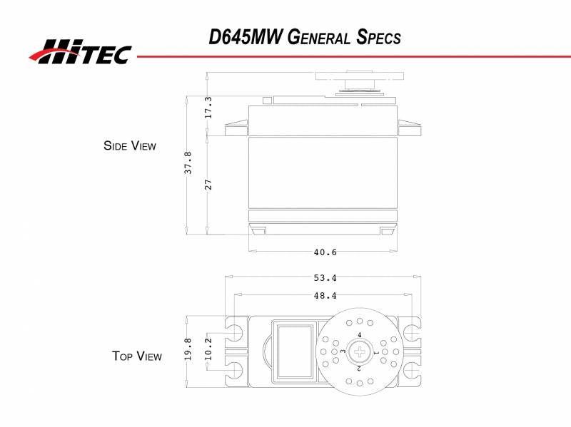 Hitec D-645MW 32-Bit High Torque Metal Gear Servo .17sec/180oz @ 7.4v D645MW