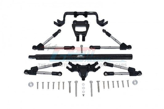 GPM ALUMINUM F/R TIE RODS STABILIZER CENTER BRACE BAR / MOUNT TRAXXAS HOSS BLACK