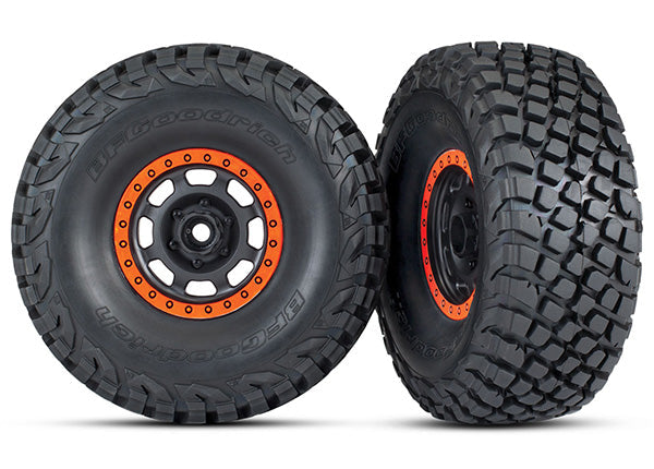 Traxxas 8472 Desert Racer Orange Beadlock Tires