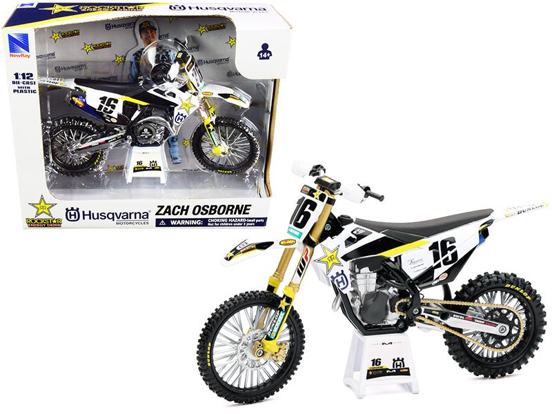 Husqvarna FC450 #16 Zach Osborne "Rockstar Energy Drink" 1/12 Diecast Motorcycle Model by New Ray  free shipping USA