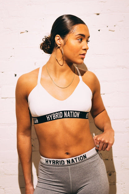 HYBRID NATION WOMEN FREE COMFORT SPORTS BRA (WHITE) by Hybrid Nation