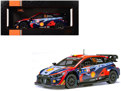 Hyundai i20 N Rally1 #11 Thierry Neuville - Martijn Wydaeghe Winner "Central European Rally" (2023) 1/18 Diecast Model Car by IXO Models  free shipping USA