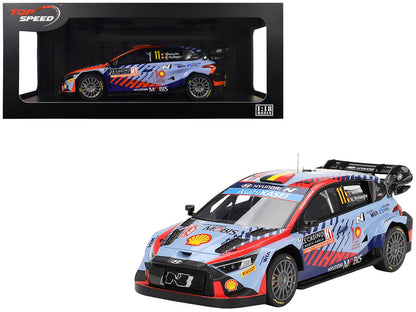 Hyundai i20 N Rally1 Hybrid #11 Thierry Neuville - Martijn Wydaeghe "Hyundai Shell Mobis WRT"  Winner WRC "Monte Carlo Rally" (2024) 1/18 Model Car by Top Speed  free shipping USA