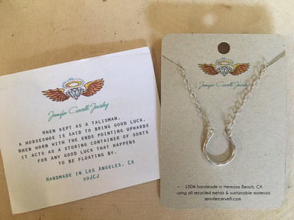 Lucky Horseshoe Charm Necklace by Jennifer Cervelli Jewelry