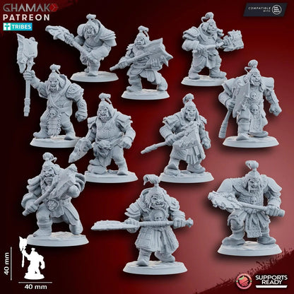 Grey Waste Orc by Ghamak Fantasy 28/32mm Scale Miniature, 40mm tall, 10 Units