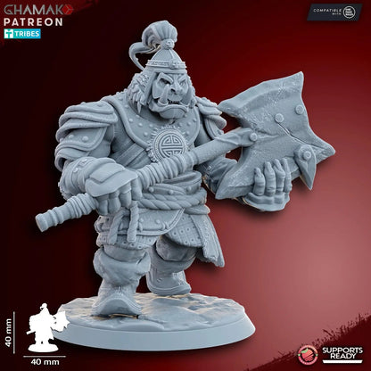 Grey Waste Orc by Ghamak Fantasy 28/32mm Scale Miniature, 40mm tall, 10 Units