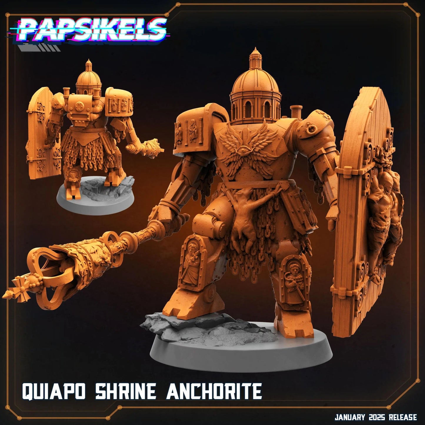 QUIAPO SHRINE ANCHORITE by Papsikels Miniature, 100m tall Miniature, 28/32mm Scale, War Gaming Figure, Proxy for Trench Crusade