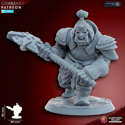 Grey Waste Orc by Ghamak Fantasy 28/32mm Scale Miniature, 40mm tall, 10 Units