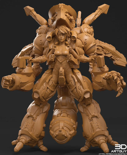 Mecha Pilot by 3DArtGuy 32mm scale, 50mm or 100m Miniature War Gaming Figure, Sci-fi, Proxy, Anime