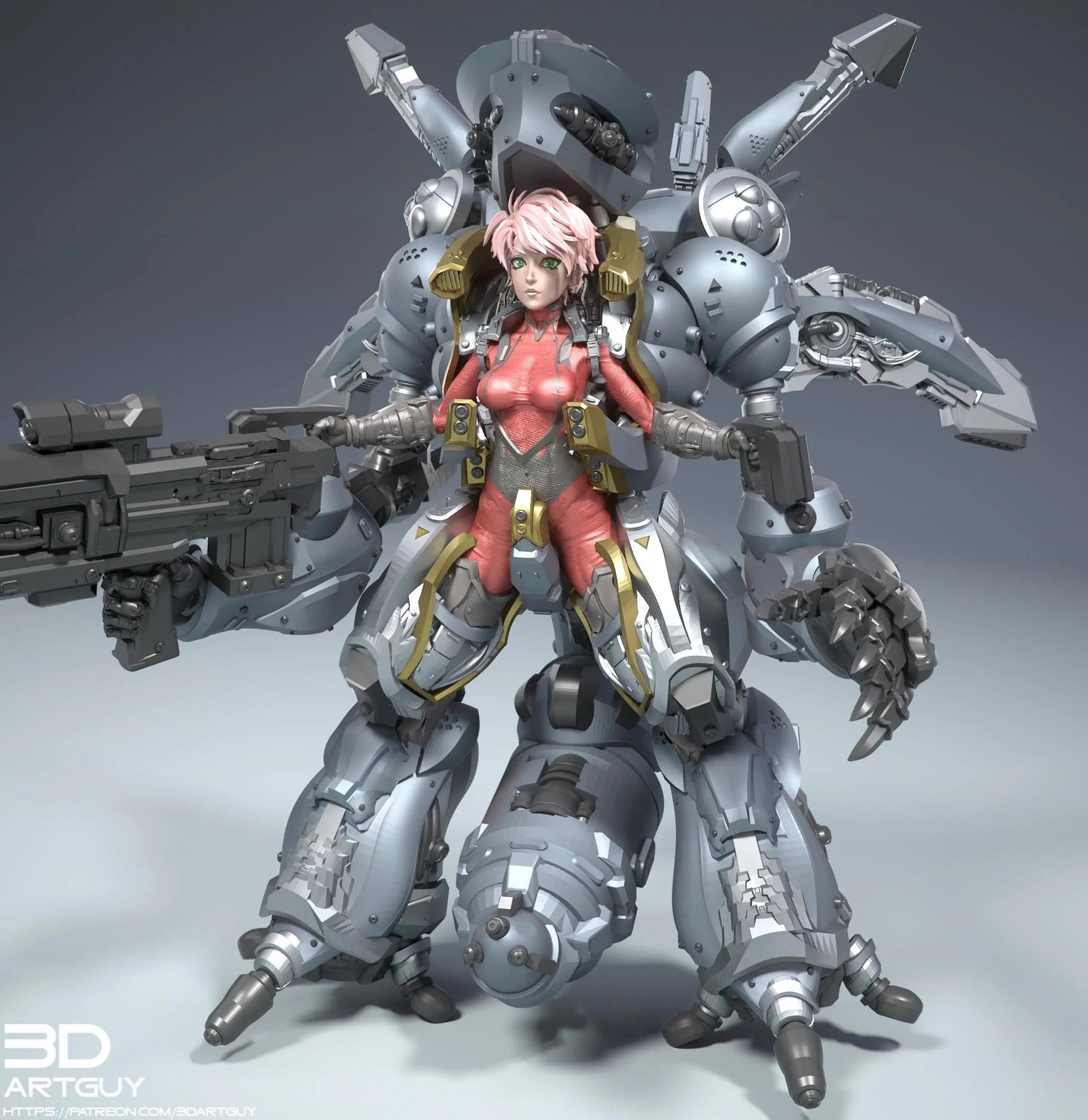 Mecha Pilot by 3DArtGuy 32mm scale, 50mm or 100m Miniature War Gaming Figure, Sci-fi, Proxy, Anime