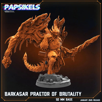 BARKASAR, Preator Of Brutality by Papsikels Miniature, 100mm tall Miniature, 28/32mm Scale, War Gaming Figure, Proxy for Trench Crusade