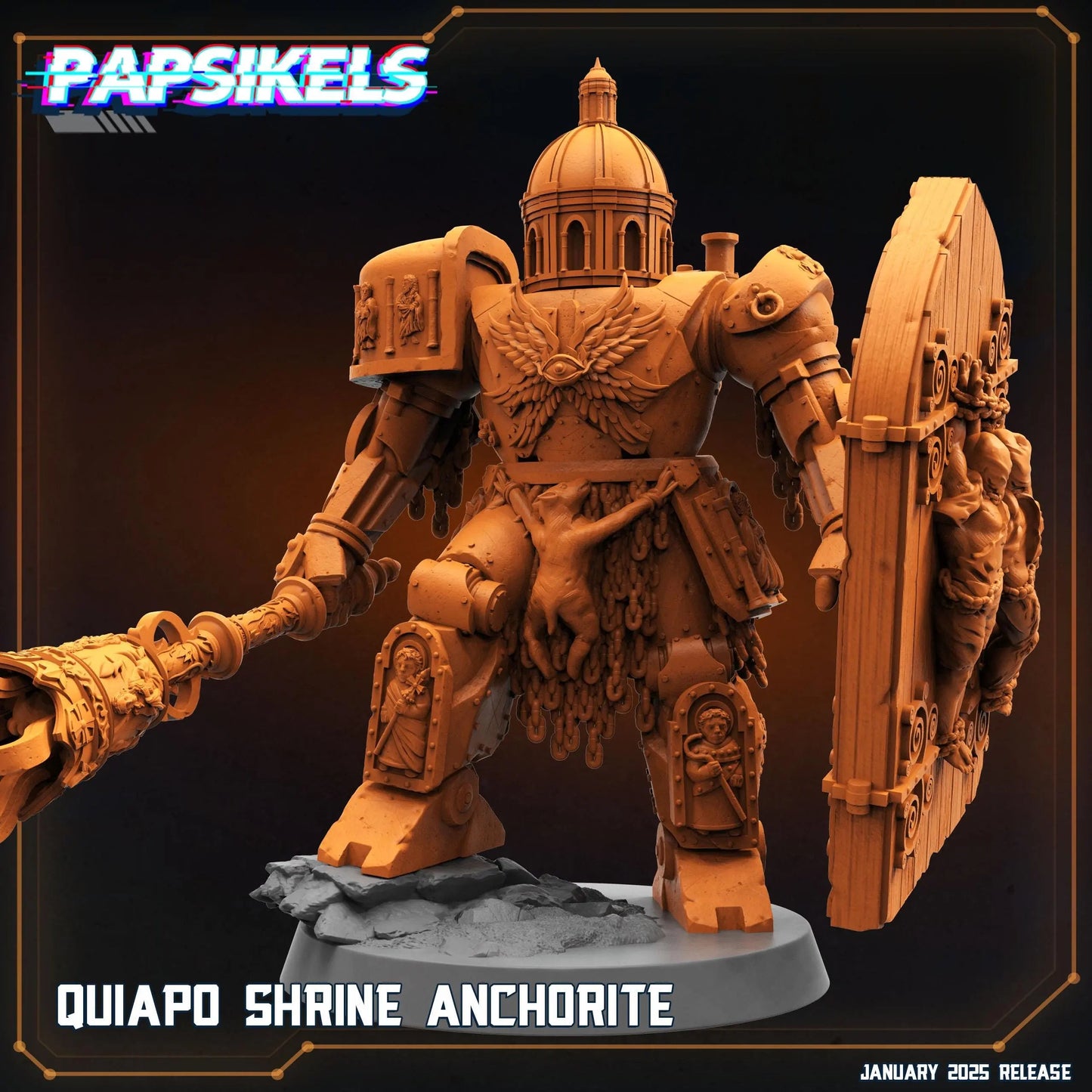 QUIAPO SHRINE ANCHORITE by Papsikels Miniature, 100m tall Miniature, 28/32mm Scale, War Gaming Figure, Proxy for Trench Crusade