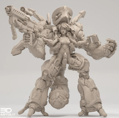Mecha Pilot by 3DArtGuy 32mm scale, 50mm or 100m Miniature War Gaming Figure, Sci-fi, Proxy, Anime