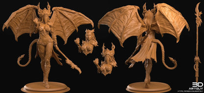 Succubus by 3DArtGuy 32mm scale, 100mm, Miniature War Gaming Figure, Fantasy, Monster, DnD