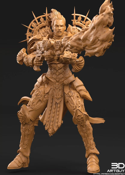 Angry Paladin by 3DArtGuy 28/32mm scale, 50mm or 100mm, Miniature War Gaming Figure