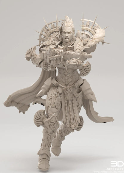 Angry Paladin by 3DArtGuy 28/32mm scale, 50mm or 100mm, Miniature War Gaming Figure