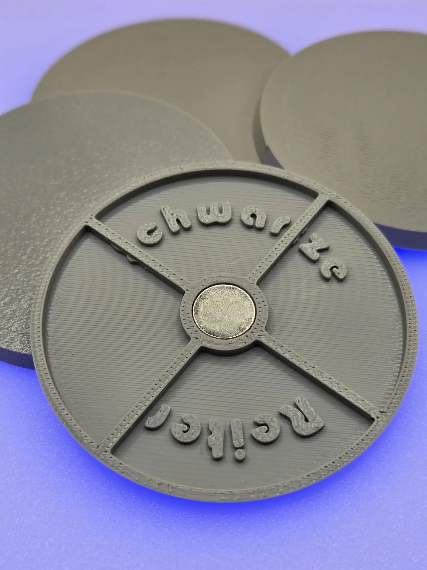 60mm Magnetic Round Bases for Miniatures, STL Printed Bases, Mini Bases, Magnetic, PLA Bases, 2mm bracing
