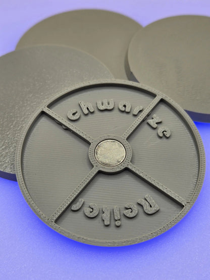 60mm Magnetic Round Bases for Miniatures, STL Printed Bases, Mini Bases, Magnetic, PLA Bases, 2mm bracing