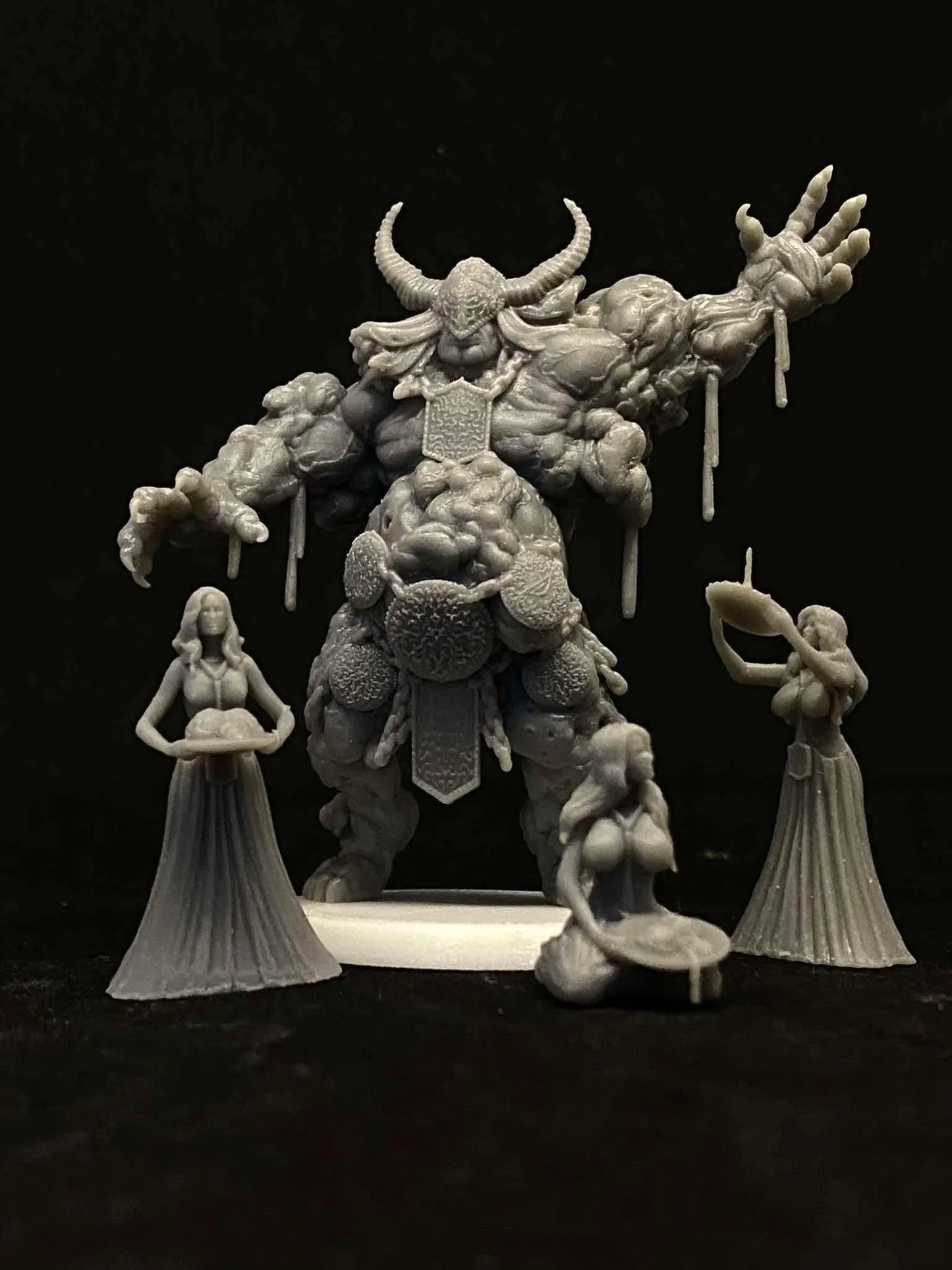 MALIGNANT Lord Of TUMOURS by Papsikels Miniature, 80mm Miniature, 4 Total Figures, 32mm Scale, War Gaming, Proxy for Trench Crusade