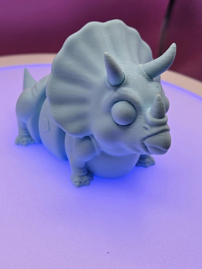 Topsy Triceratops, by BendyBuddies 3D Printed, 4 Color PLA, articulated triceratops, fidget, toy