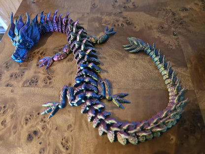 East Dragon Yuzhi, by BendyBuddies 3D Printed, 1 Color PLA, articulated dragon, fidget, toy, 18 inches