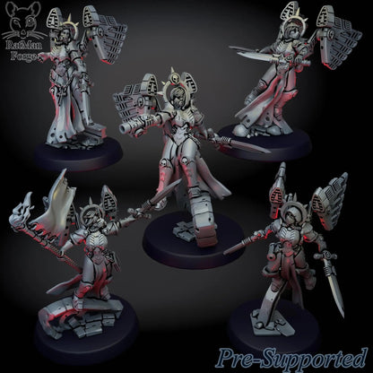 Angles of Death by Ratman Forge 32mm scale miniature, Includes base and stand, For any sci-fi, Grim Dark or OPR table top games