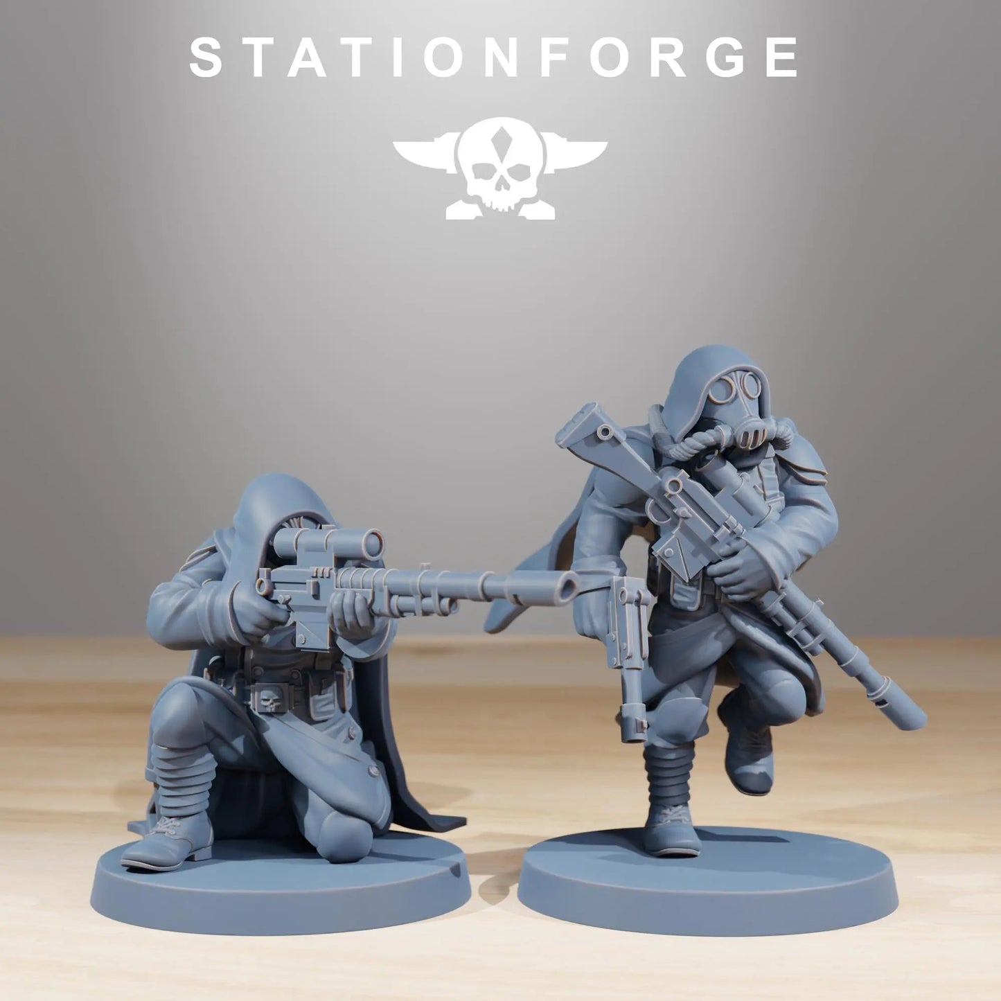 Grim Guard Marksman by Station Forge 28/32mm Heroic Scale Miniature, 32mm tall, 10 Units, Proxy, Grimdark, Sci-Fi, OPR, Guard