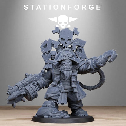 Orkaz Pirate by Station Forge 28/32mm Heroic Scale Miniature, 50mm tall, Proxy, Grimdark, Sci-Fi, OPR, Ork, Orc