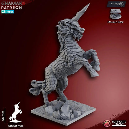Lord of Kyrin by Ghamak Heroic 28mm Scale Miniature, 95mm tall, Dragon, Proxy, Fantasy, Unicorn, Kirin