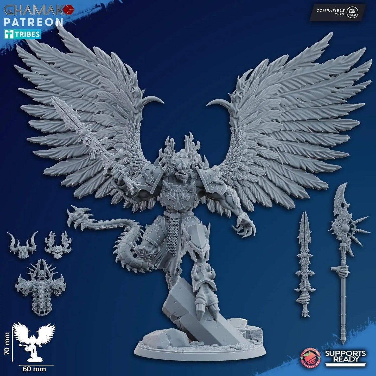 Demonic Possessed Warlock by Ghamak 28mm Scale Miniature, 70mm tall