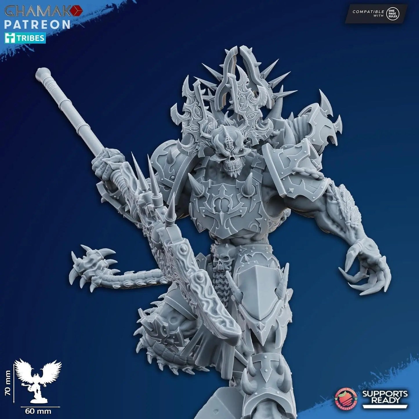Demonic Possessed Warlock by Ghamak 28mm Scale Miniature, 70mm tall