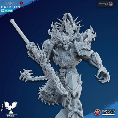 Demonic Possessed Warlock by Ghamak 28mm Scale Miniature, 70mm tall