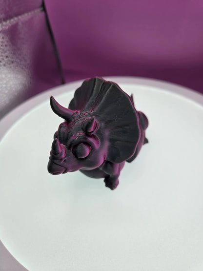 Topsy Triceratops, by BendyBuddies 3D Printed, 4 Color PLA, articulated triceratops, fidget, toy