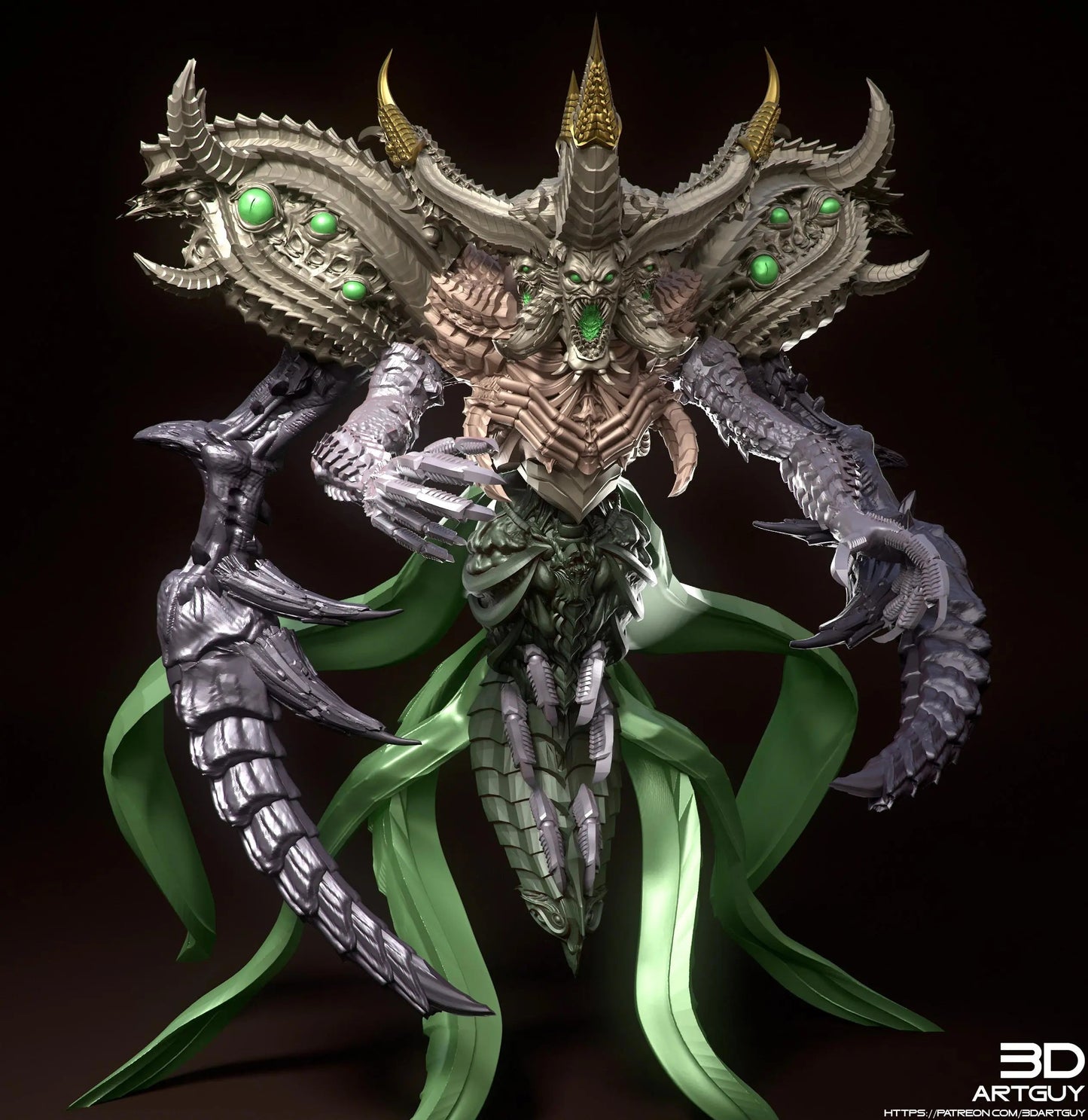 Falsehood Demon by 3DArtGuy 32mm scale, 50 or 100mm, Miniature War Gaming Figure, Fantasy, Proxy for Belial, DnD, 2 Versions