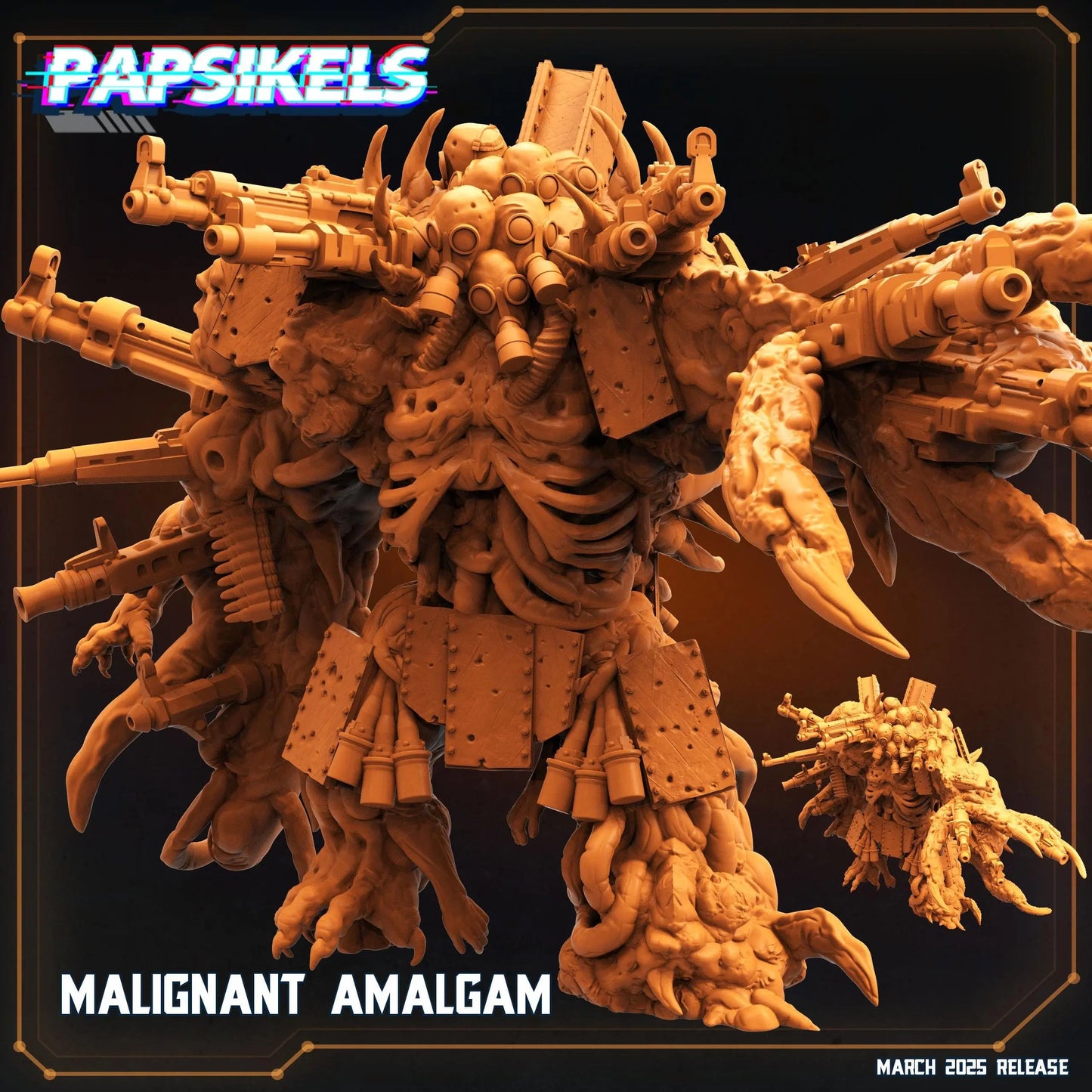 MALIGNANT AMALGAM by Papsikels Miniature, 80mm Miniature, 28/32mm Scale, War Gaming, Proxy for Trench Crusade, Table top gaming, Black Grail