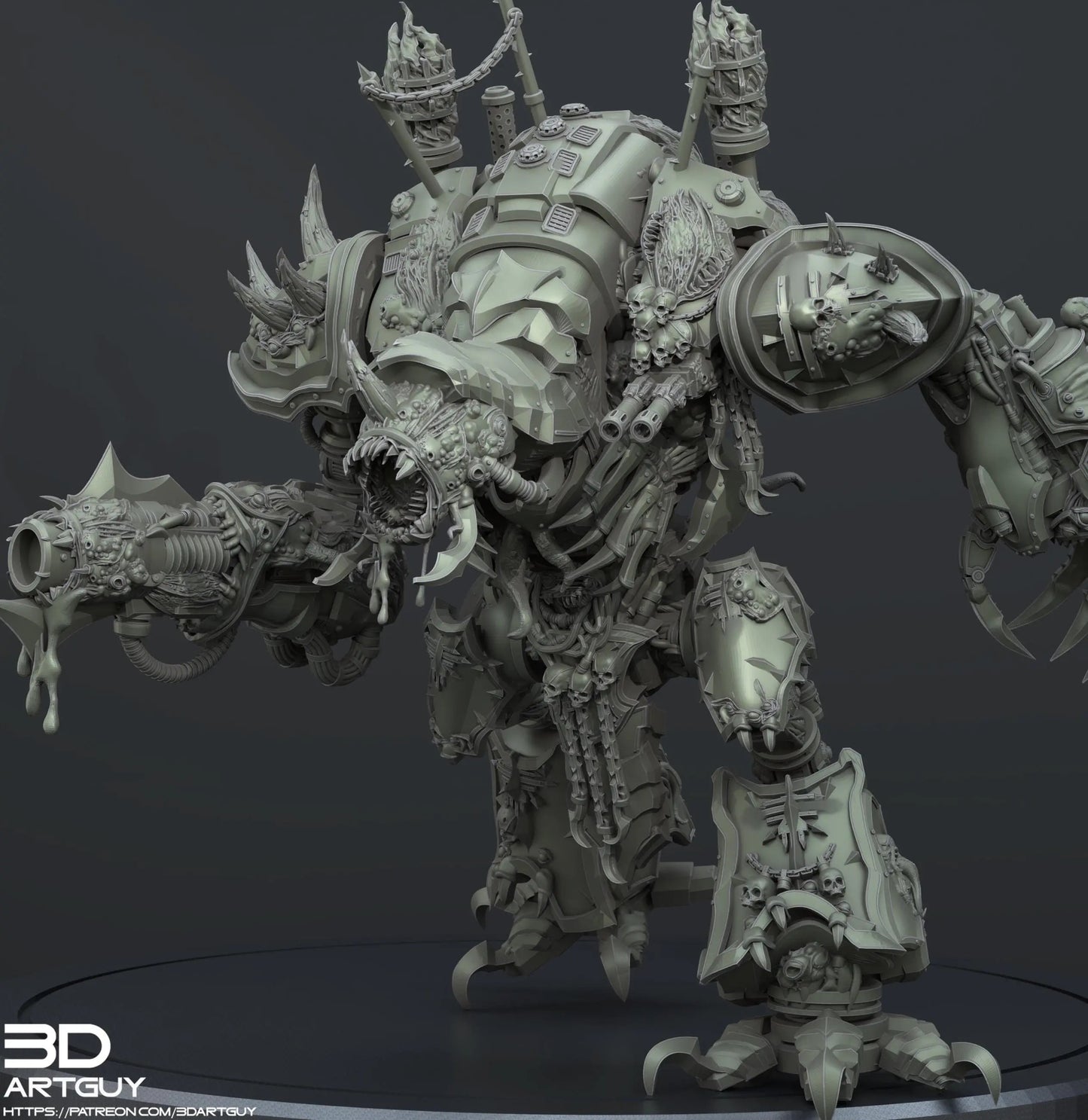 Corrupted Knight by 3DArtGuy 32mm scale, 50, 100, 185mm, Miniature War Gaming Figure