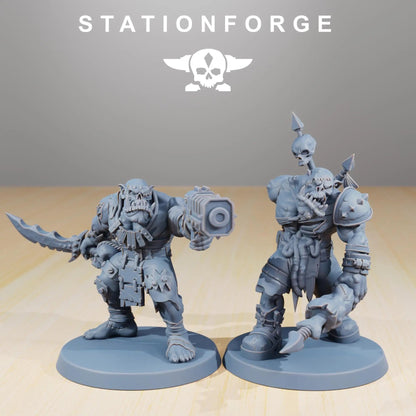 Orkaz Plague Spreadaz by Station Forge 28/32mm Heroic Scale Miniature, 38mm tall, 10 Units, Proxy, Grimdark, Sci-Fi, OPR, Orcs