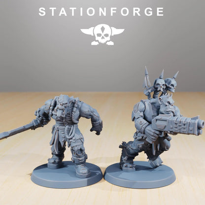Orkaz Plague Spreadaz by Station Forge 28/32mm Heroic Scale Miniature, 38mm tall, 10 Units, Proxy, Grimdark, Sci-Fi, OPR, Orcs